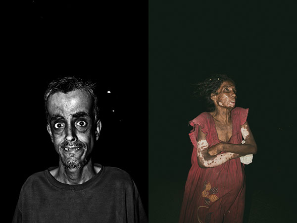 Photographie Soham-Gupta Diptyques de portraits en Inde de pauvres dans la rue
