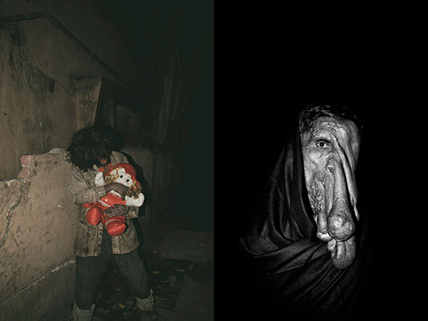 Photographie Soham-Gupta Diptyques de portraits en Inde de pauvres dans la rue